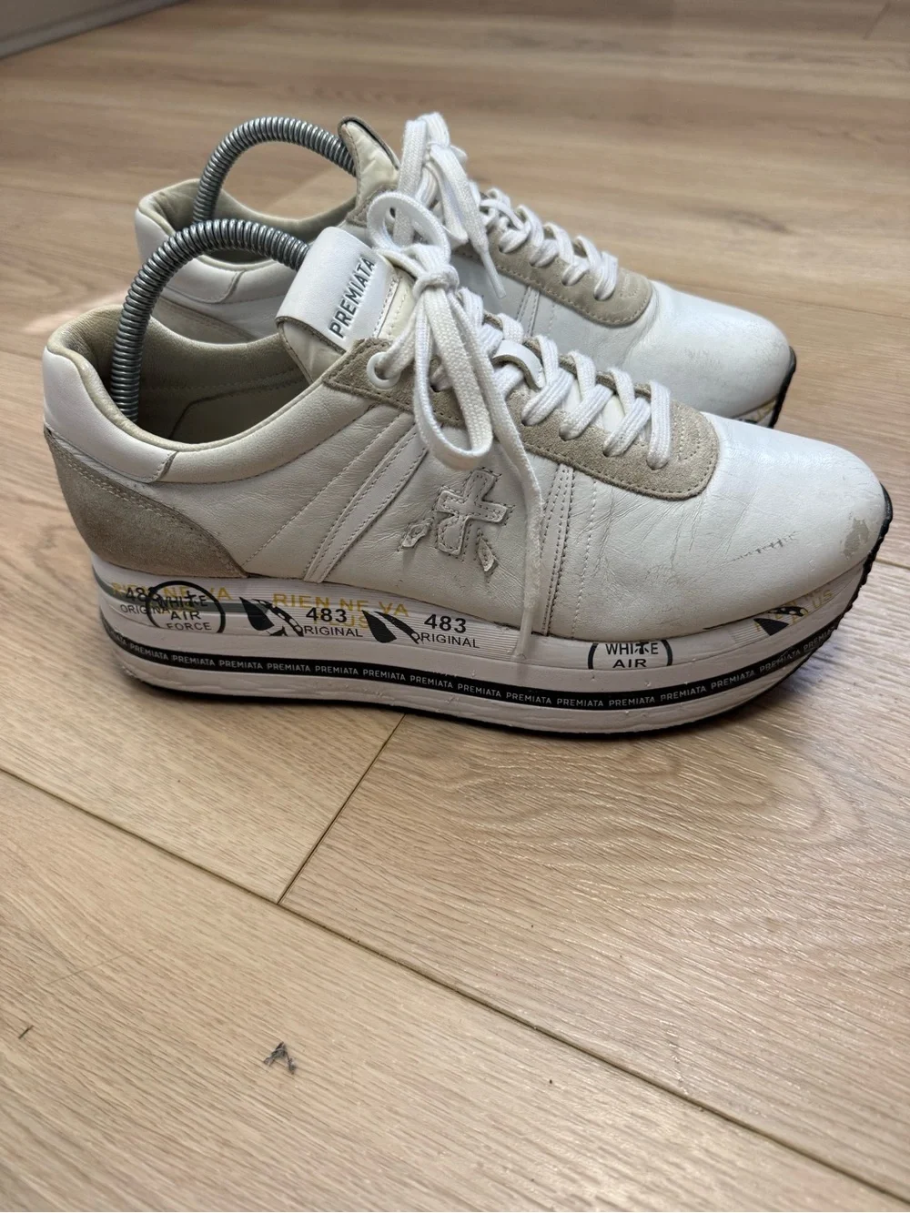 Luxury Premiata Women's Beth 5603 Sneakers,  leather, platform sole Women’s 9